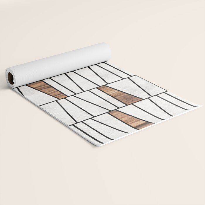Mid-Century Modern Pattern No.4 - Concrete and Wood Yoga Mat Gallery Image 2