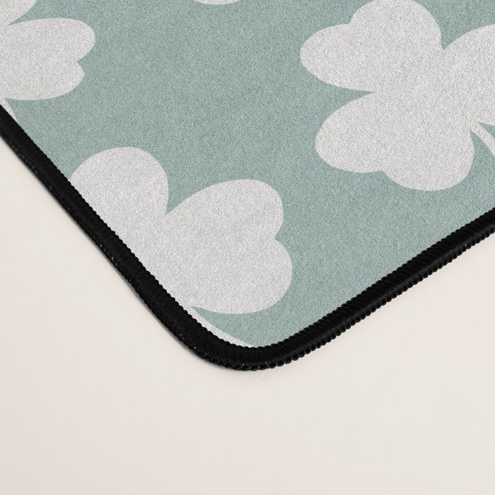 Clovers XXXI Sage Green Botanical Pattern Desk Mat Gallery Image 4