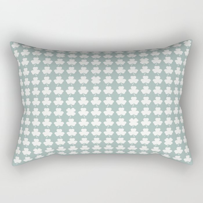 Clovers XXXI Sage Green Botanical Pattern Rectangular Pillow Gallery Image 1
