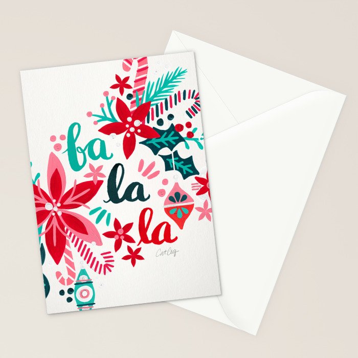 Fa La La Bouquet - White Stationery Card Gallery Image 2