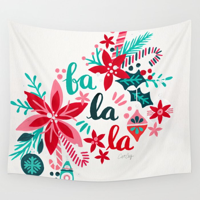 Fa La La Bouquet - White Wall Tapestry Gallery Image 1