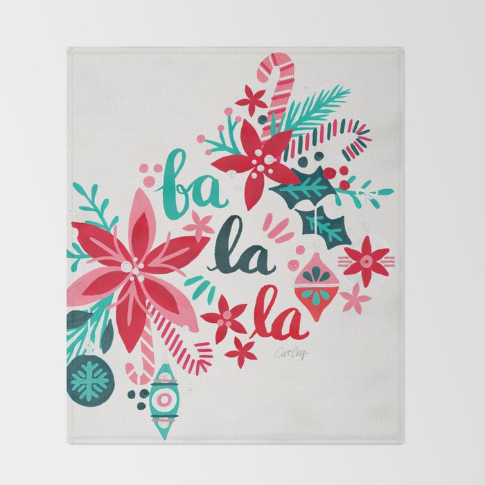Fa La La Bouquet - White Throw Blanket Gallery Image 2