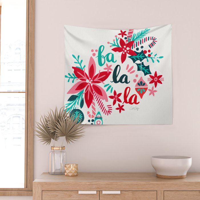 Fa La La Bouquet - White Wall Tapestry Gallery Image 2