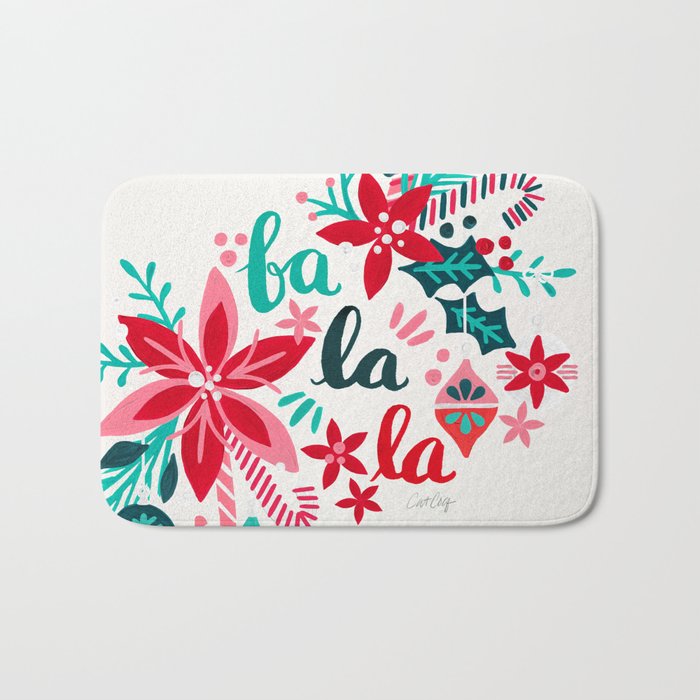 Fa La La Bouquet - White Bath Mat Gallery Image 1