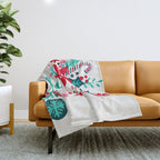 Fa La La Bouquet - White Throw Blanket Gallery Image 1