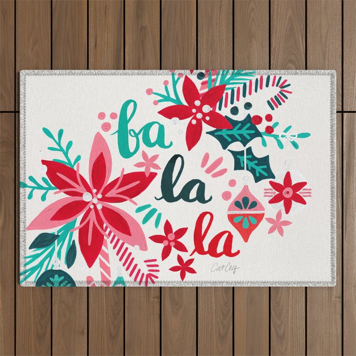 Fa La La Bouquet - White Outdoor Rug Gallery Image 1