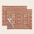 Geometric Tribal Pattern on Terracotta Placemat Gallery Image 1
