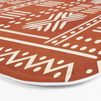 Geometric Tribal Pattern on Terracotta Bath Mat Gallery Image 3