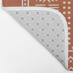 Geometric Tribal Pattern on Terracotta Bath Mat Gallery Image 2