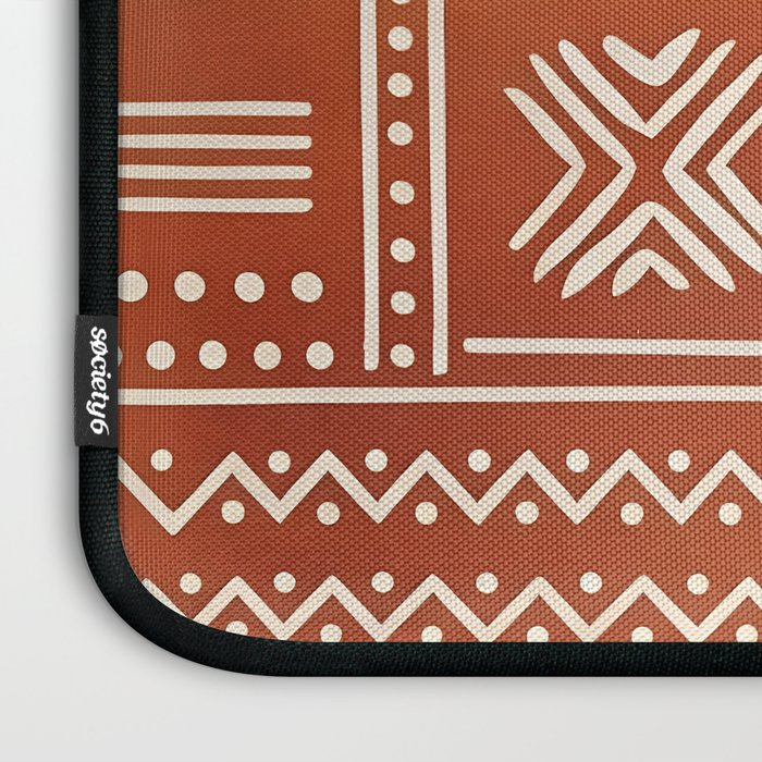 Geometric Tribal Pattern on Terracotta Laptop Sleeve Gallery Image 3