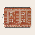 Geometric Tribal Pattern on Terracotta Laptop Sleeve Gallery Image 1