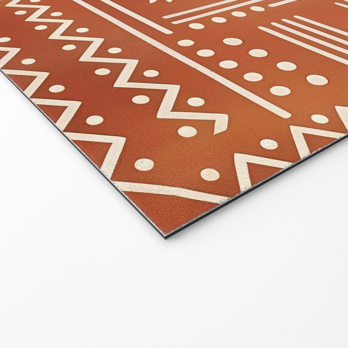 Geometric Tribal Pattern on Terracotta Welcome Mat Gallery Image 2