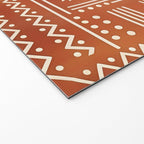 Geometric Tribal Pattern on Terracotta Welcome Mat Gallery Image 2