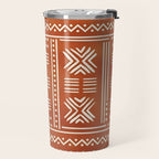 Geometric Tribal Pattern on Terracotta Travel Mug Gallery Image 2