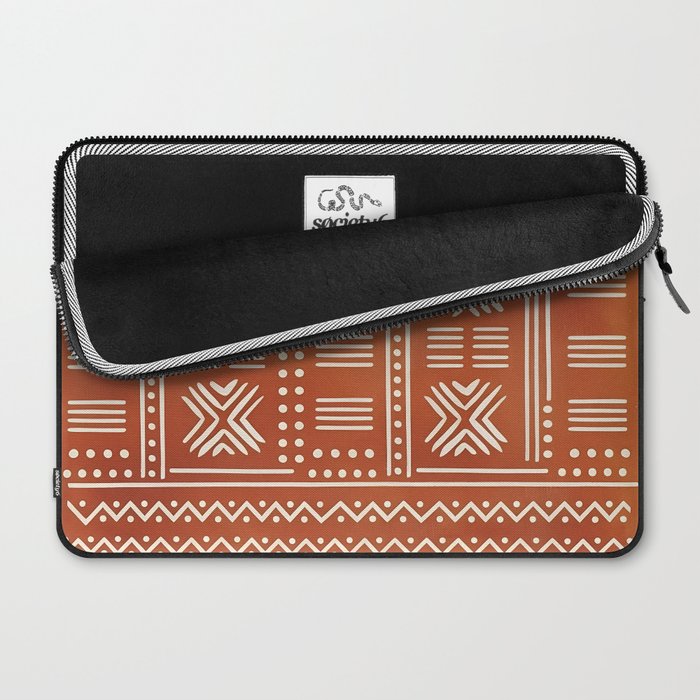 Geometric Tribal Pattern on Terracotta Laptop Sleeve Gallery Image 2