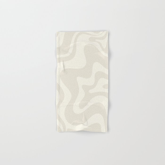 Liquid Swirl Contemporary Abstract Pattern in Barely-There Pale Beige and Light Cream  Bath Towel Gallery Image 1