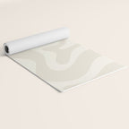 Liquid Swirl Contemporary Abstract Pattern in Barely-There Pale Beige and Light Cream  Yoga Mat Gallery Image 2