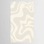 Liquid Swirl Contemporary Abstract Pattern in Barely-There Pale Beige and Light Cream  Tablecloth Gallery Image 2