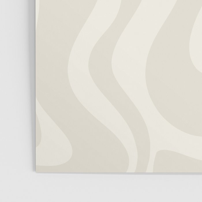 Liquid Swirl Contemporary Abstract Pattern in Barely-There Pale Beige and Light Cream  Poster Gallery Image 3