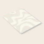 Liquid Swirl Contemporary Abstract Pattern in Barely-There Pale Beige and Light Cream  Notebook Gallery Image 2