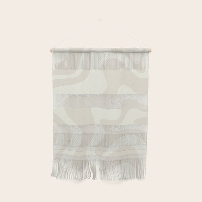 Liquid Swirl Contemporary Abstract Pattern in Barely-There Pale Beige and Light Cream  Wall Hanging Gallery Image 1