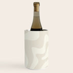 Liquid Swirl Contemporary Abstract Pattern in Barely-There Pale Beige and Light Cream  Wine Chiller Gallery Image 1