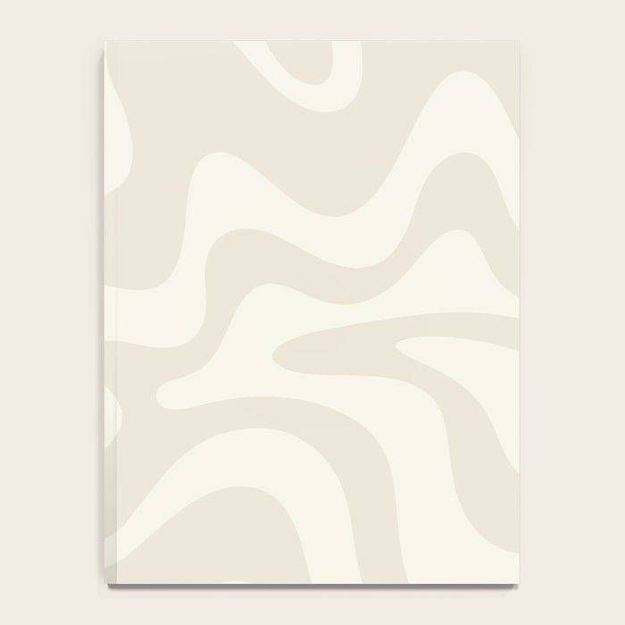 Liquid Swirl Contemporary Abstract Pattern in Barely-There Pale Beige and Light Cream  Notebook Gallery Image 4