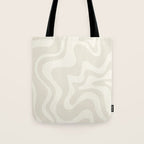 Liquid Swirl Contemporary Abstract Pattern in Barely-There Pale Beige and Light Cream  Tote Bag Gallery Image 1