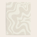 Liquid Swirl Contemporary Abstract Pattern in Barely-There Pale Beige and Light Cream  Poster Gallery Image 4