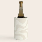Liquid Swirl Contemporary Abstract Pattern in Barely-There Pale Beige and Light Cream  Wine Chiller Gallery Image 3