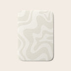 Liquid Swirl Contemporary Abstract Pattern in Barely-There Pale Beige and Light Cream  Bath Mat Gallery Image 1