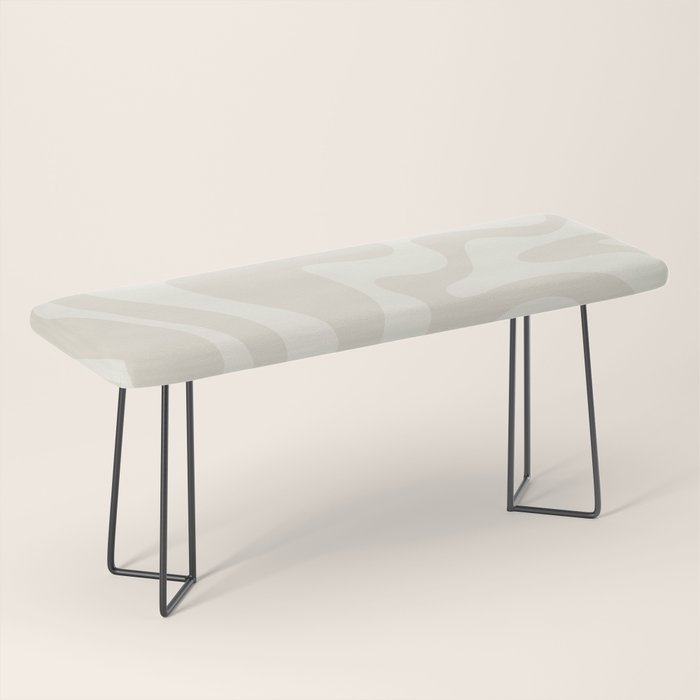 Liquid Swirl Contemporary Abstract Pattern in Barely-There Pale Beige and Light Cream  Bench Gallery Image 1