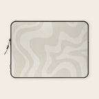 Liquid Swirl Contemporary Abstract Pattern in Barely-There Pale Beige and Light Cream  Laptop Sleeve Gallery Image 1