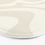 Liquid Swirl Contemporary Abstract Pattern in Barely-There Pale Beige and Light Cream  Bath Mat Gallery Image 3