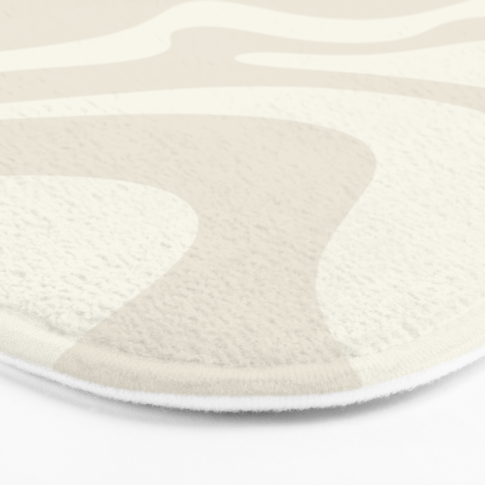 Liquid Swirl Contemporary Abstract Pattern in Barely-There Pale Beige and Light Cream  Bath Mat Gallery Image 3
