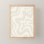 Liquid Swirl Contemporary Abstract Pattern in Barely-There Pale Beige and Light Cream  Mini Art Print Gallery Image 1