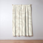 Liquid Swirl Contemporary Abstract Pattern in Barely-There Pale Beige and Light Cream  Window Curtain Gallery Image 3