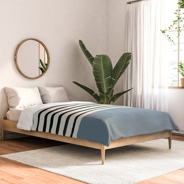 Dusty Blue x Stripes Comforter Gallery Image 2