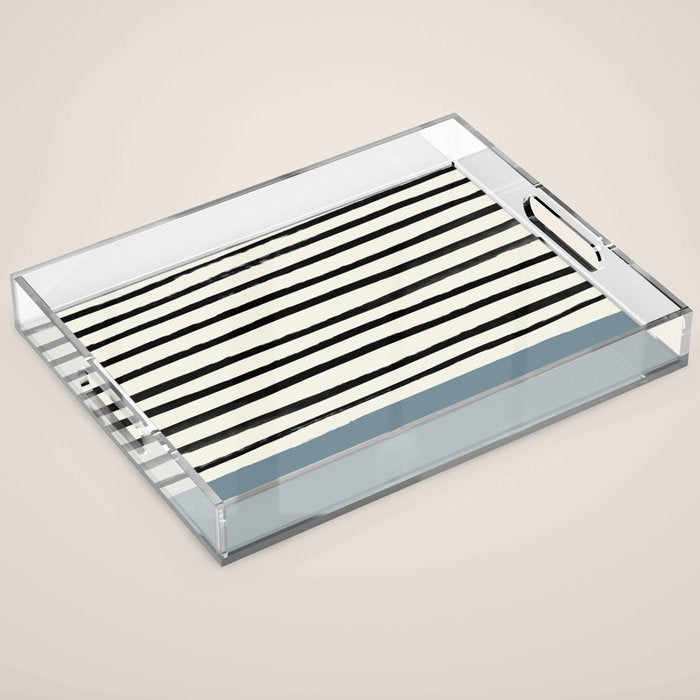 Dusty Blue x Stripes Acrylic Tray Gallery Image 1