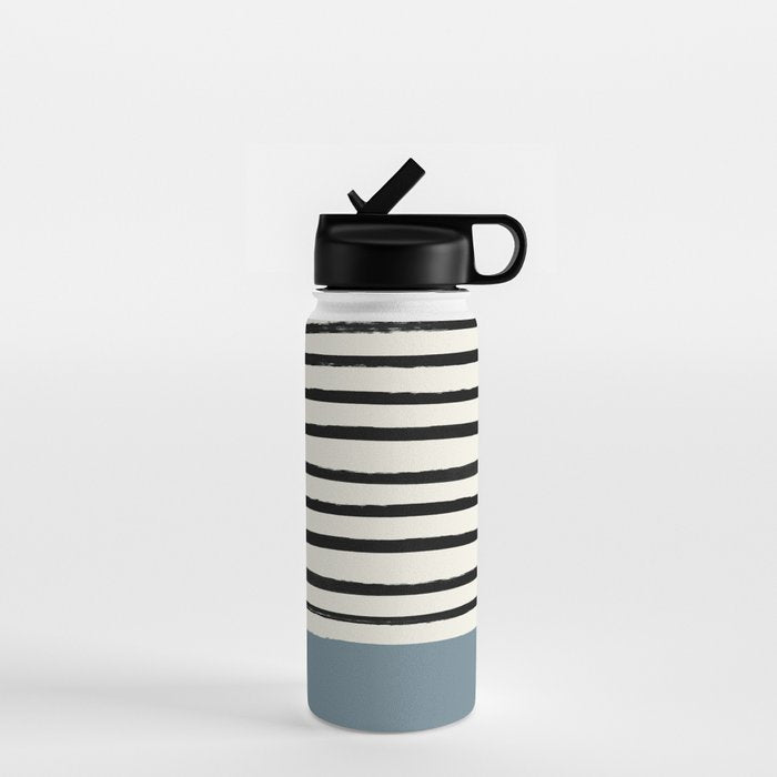 Dusty Blue x Stripes Water Bottle Gallery Image 1