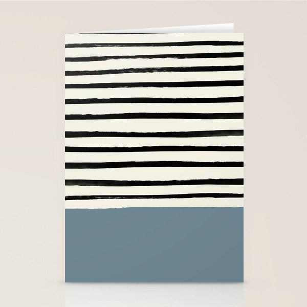 Dusty Blue x Stripes Stationery Card Gallery Image 1