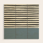 Dusty Blue x Stripes Wood Wall Art Gallery Image 1