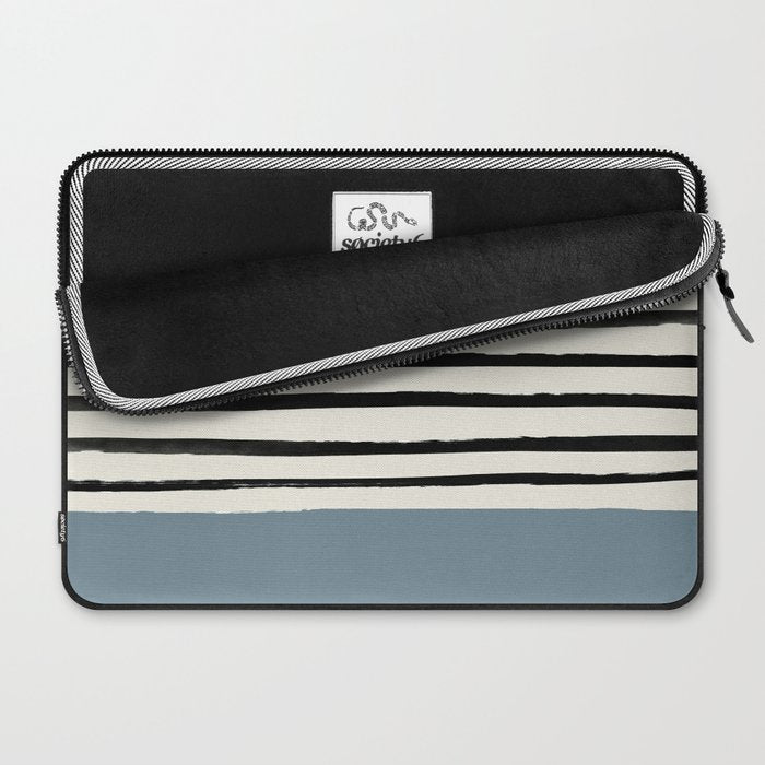 Dusty Blue x Stripes Laptop Sleeve Gallery Image 2