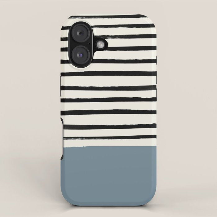 Dusty Blue x Stripes iPhone Case Gallery Image 1