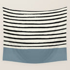 Dusty Blue x Stripes Wall Tapestry Gallery Image 4