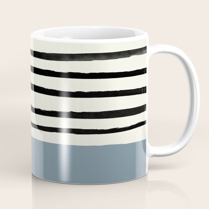 Dusty Blue x Stripes Coffee Mug Gallery Image 1