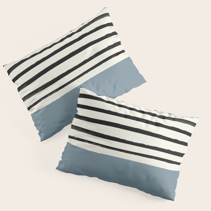 Dusty Blue x Stripes Pillow Sham Gallery Image 3