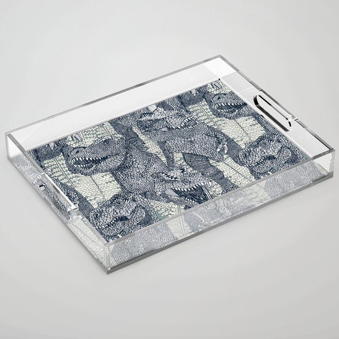 Tyrannosaurus rex indigo Acrylic Tray Gallery Image 1