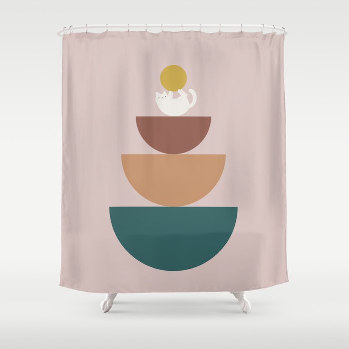 Cat Landscape 196C Shower Curtain Gallery Image 1