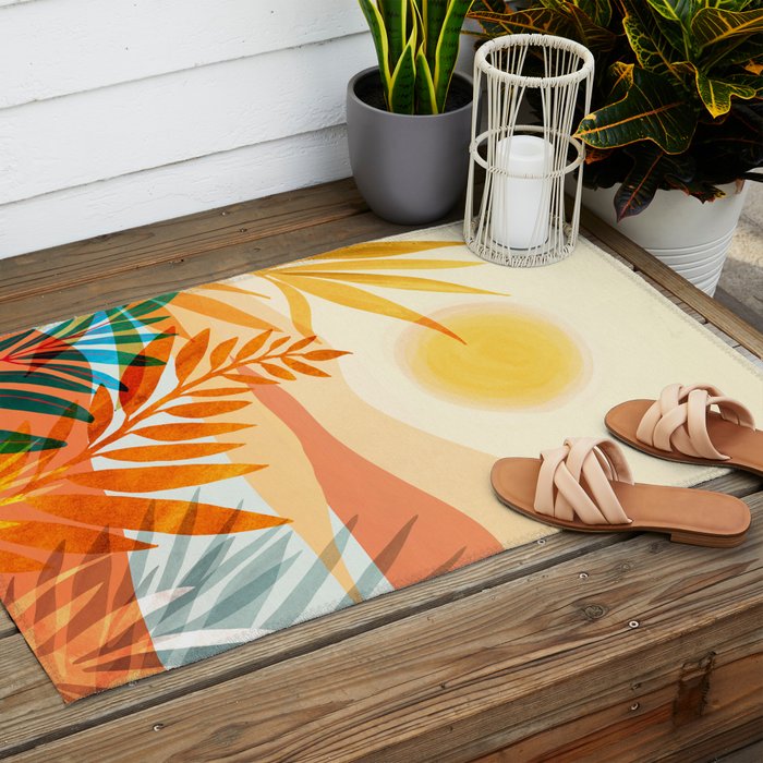 Golden Hour / Abstract Landscape Series Outdoor Rug Gallery Image 2